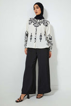 Load image into Gallery viewer, Redtag-White-Aztec-PrinT-Shirt-Blouses-Women&#39;s-
