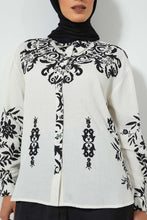 Load image into Gallery viewer, Redtag-White-Aztec-PrinT-Shirt-Blouses-Women&#39;s-
