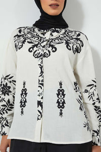 Redtag-White-Aztec-PrinT-Shirt-Blouses-Women's-