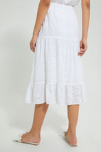 Load image into Gallery viewer, Redtag-White-Allover-Schiffli-Skirt-Skirts-Women&#39;s-
