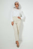 Redtag-Cream-Slim-Leg-Tailored-Trousers-With-Button-Detail-On-Waist-And-Pocket-Flaps-Trousers-Women's-