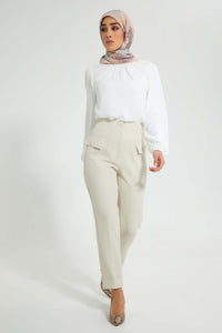 Redtag-Cream-Slim-Leg-Tailored-Trousers-With-Button-Detail-On-Waist-And-Pocket-Flaps-Trousers-Women's-