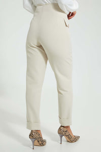 Redtag-Cream-Slim-Leg-Tailored-Trousers-With-Button-Detail-On-Waist-And-Pocket-Flaps-Trousers-Women's-