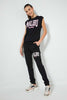 Redtag-Black-Shortsleeve-Top-Cropped-Tops-Senior-Girls-9 to 14 Years