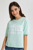 Redtag-Mint-Extended-Sleeve-Top-Cropped-Tops-Senior-Girls-9 to 14 Years