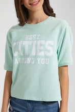 Load image into Gallery viewer, Redtag-Mint-Extended-Sleeve-Top-Cropped-Tops-Senior-Girls-9 to 14 Years
