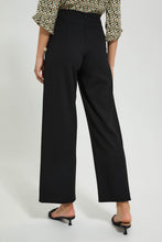 Load image into Gallery viewer, Redtag-Black-Button-Detail-Wideleg-Trouser-Trousers-Women&#39;s-
