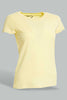 Redtag-Grey-Melange/Yellow-2Pcs-Pack-Top-Tops-Senior-Girls-9 to 14 Years