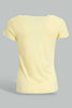 Redtag-Grey-Melange/Yellow-2Pcs-Pack-Top-Tops-Senior-Girls-9 to 14 Years