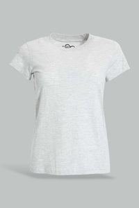 Redtag-Grey-Melange/Yellow-2Pcs-Pack-Top-Tops-Senior-Girls-9 to 14 Years