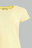 Redtag-Grey-Melange/Yellow-2Pcs-Pack-Top-Tops-Senior-Girls-9 to 14 Years