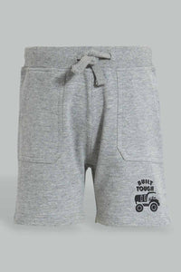 Redtag-Grey-Active-Shorts-With-Placement-Print-Colour:Grey,-Filter:Infant-Boys-(3-to-24-Mths),-Infant-Boys-Shorts,-New-In,-New-In-INB,-Non-Sale,-S22B,-Section:Kidswear,-TBL-Infant-Boys-3 to 24 Months