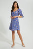 Redtag-Blue-Floral-Peasant-Style-Short-Dress-Dresses-Women's-