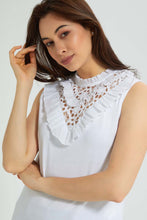 Load image into Gallery viewer, Redtag-White-Lace-Yoke-Detail-Top-Blouses-Women&#39;s-
