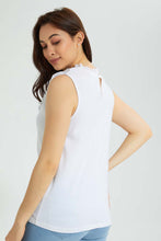 Load image into Gallery viewer, Redtag-White-Lace-Yoke-Detail-Top-Blouses-Women&#39;s-
