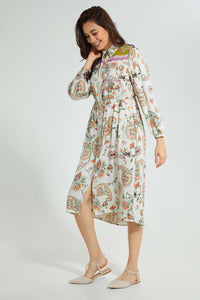 Redtag-Placement-Paisley-Print-Satin-Shirt-Dress-Dresses-Women's-