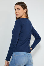 Load image into Gallery viewer, Redtag-Navy-Longsleeve-With-Star-Studs-Long-Sleeves-Women&#39;s-
