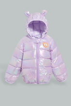 Load image into Gallery viewer, Redtag-Lilac-Heavy-Padded-Solid-Puffer-Jacket-Jackets-Infant-Girls-3 to 24 Months

