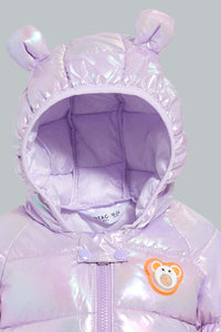 Redtag-Lilac-Heavy-Padded-Solid-Puffer-Jacket-Jackets-Infant-Girls-3 to 24 Months
