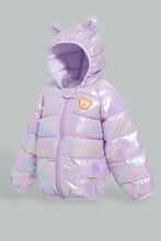 Load image into Gallery viewer, Redtag-Lilac-Heavy-Padded-Solid-Puffer-Jacket-Jackets-Infant-Girls-3 to 24 Months
