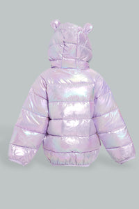 Redtag-Lilac-Heavy-Padded-Solid-Puffer-Jacket-Jackets-Infant-Girls-3 to 24 Months