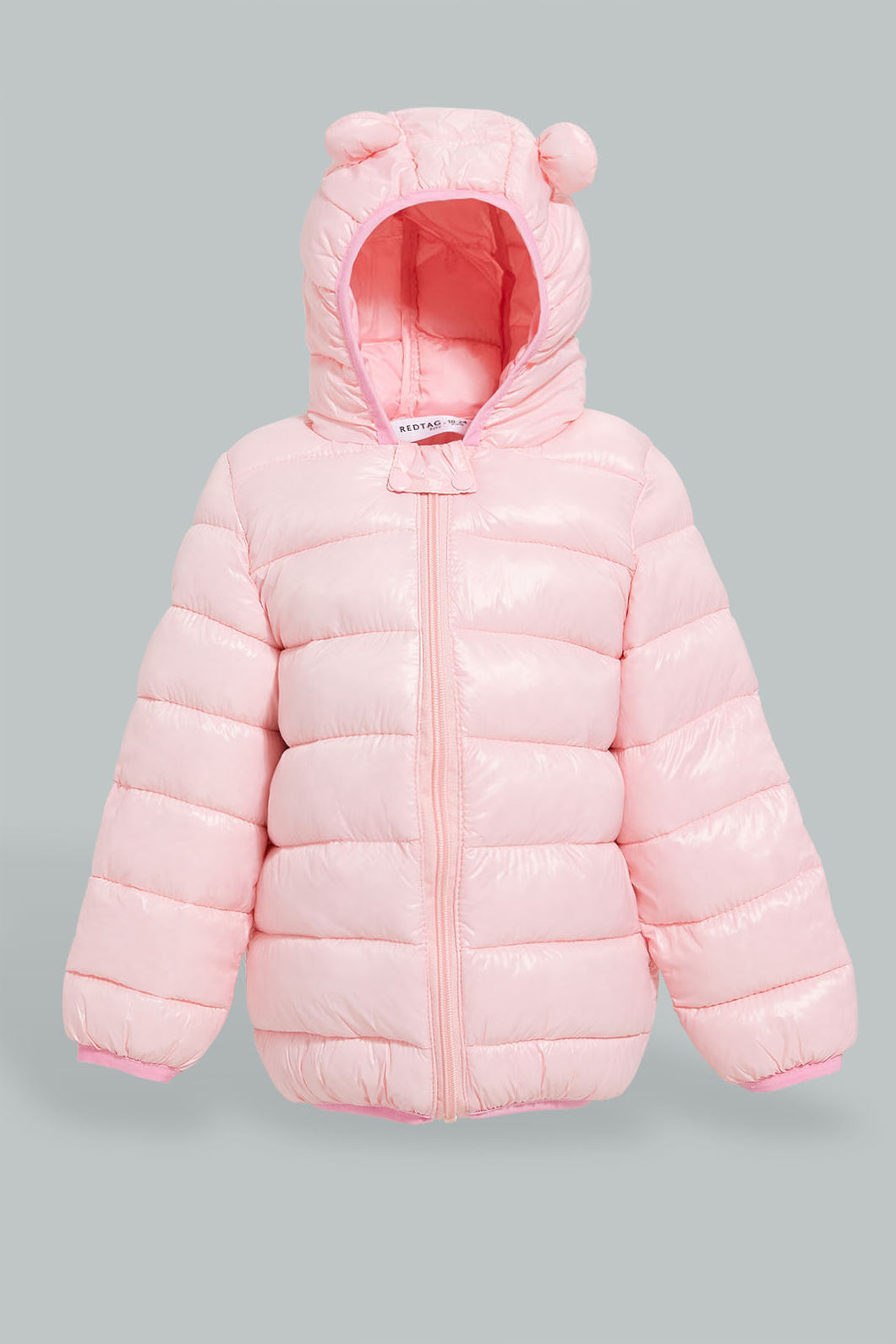 Redtag-Pink-Heavy-Padded-Floral-Printed-Puffer-Jacket-Jackets-Infant-Girls-3 to 24 Months