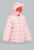 Redtag-Pink-Heavy-Padded-Floral-Printed-Puffer-Jacket-Jackets-Infant-Girls-3 to 24 Months