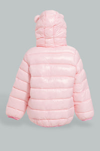 Redtag-Pink-Heavy-Padded-Floral-Printed-Puffer-Jacket-Jackets-Infant-Girls-3 to 24 Months