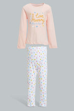 Load image into Gallery viewer, Redtag-Pink-Heart-Printed-Pyjama-Set-Pyjama-Sets-Infant-Girls-3 to 24 Months
