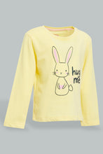 Load image into Gallery viewer, Redtag-Yellow-Bunny-Printed-Pyjama-Set-Colour:Yellow,-Filter:Infant-Girls-(3-to-24-Mths),-Infant-Girls-Pyjama-Sets,-New-In,-New-In-ING,-Non-Sale,-S22B,-Section:Kidswear-Infant-Girls-3 to 24 Months
