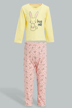 Load image into Gallery viewer, Redtag-Yellow-Bunny-Printed-Pyjama-Set-Colour:Yellow,-Filter:Infant-Girls-(3-to-24-Mths),-Infant-Girls-Pyjama-Sets,-New-In,-New-In-ING,-Non-Sale,-S22B,-Section:Kidswear-Infant-Girls-3 to 24 Months
