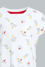 Load image into Gallery viewer, Redtag-White-Aop-Fashion-Tee-Colour:White,-Filter:Infant-Girls-(3-to-24-Mths),-Infant-Girls-T-Shirts,-New-In,-New-In-ING,-Non-Sale,-S22B,-Section:Kidswear-Infant-Girls-3 to 24 Months
