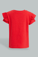 Load image into Gallery viewer, Redtag-Red-Placement-Print-Fashion-Tee-Colour:Red,-Filter:Infant-Girls-(3-to-24-Mths),-Infant-Girls-T-Shirts,-New-In,-New-In-ING,-Non-Sale,-S22B,-Section:Kidswear-Infant-Girls-3 to 24 Months
