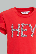 Load image into Gallery viewer, Redtag-Red-Placement-Print-Fashion-Tee-Colour:Red,-Filter:Infant-Girls-(3-to-24-Mths),-Infant-Girls-T-Shirts,-New-In,-New-In-ING,-Non-Sale,-S22B,-Section:Kidswear-Infant-Girls-3 to 24 Months
