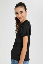 Load image into Gallery viewer, Redtag-Grey-Melange-Peter-Pan-Rib-Top-Plain-Senior-Girls-9 to 14 Years
