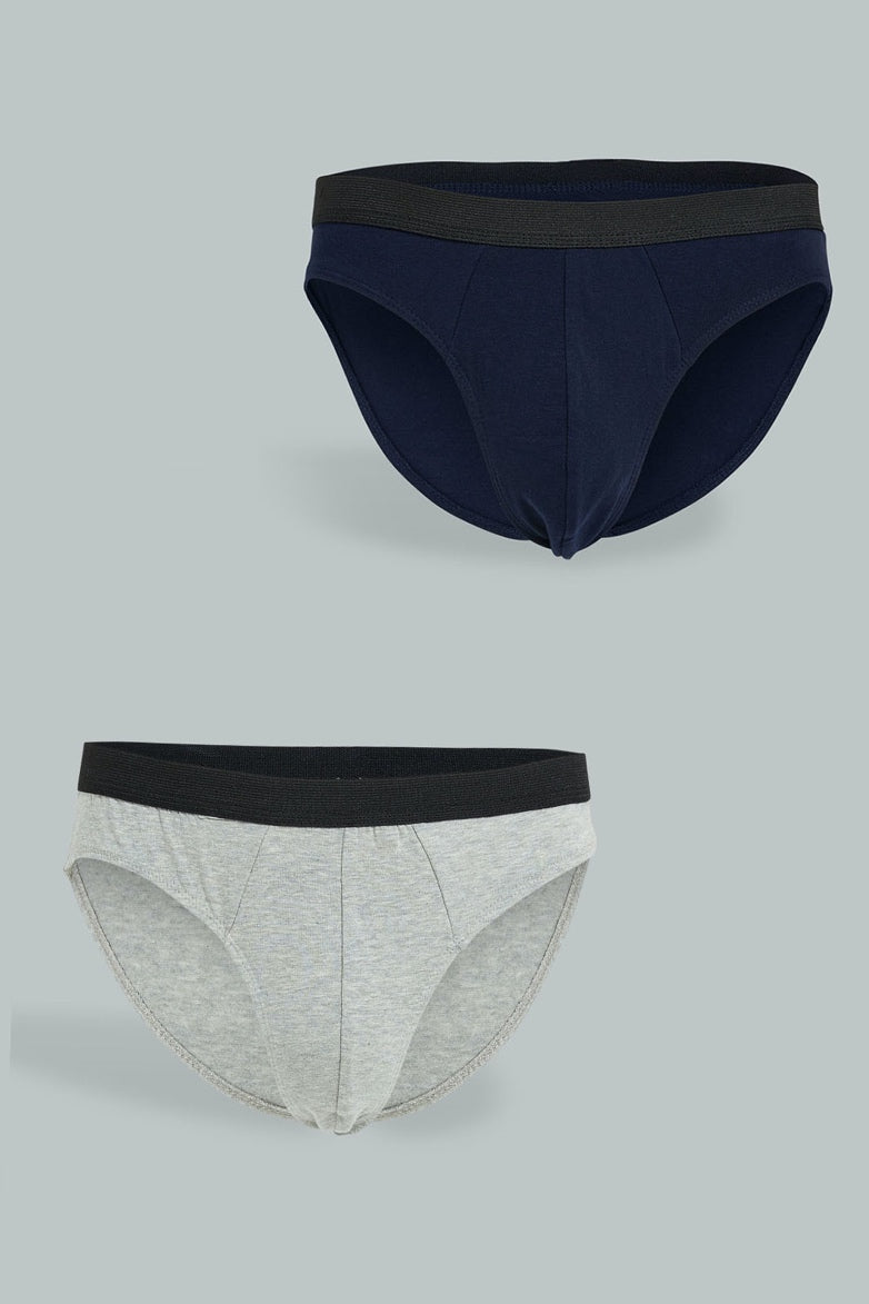 Navy & Grey Brief (Pack of 2)