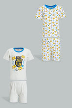 Load image into Gallery viewer, Redtag-Grey-And-White-Tiger-Printed-Pj-Set-Top-Bottom-Shorts-(4-Pack)-Colour:Grey,-Filter:Infant-Boys-(3-to-24-Mths),-Infant-Boys-Pyjama-Sets,-New-In,-New-In-INB,-Non-Sale,-S22B,-Section:Kidswear-Infant-Boys-3 to 24 Months
