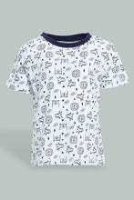 Load image into Gallery viewer, Redtag-Blue-And-White-Bear-Printed-Pj-Set-Top-Bottom-Shorts(4-Pack)-Colour:Blue,-Filter:Infant-Boys-(3-to-24-Mths),-Infant-Boys-Pyjama-Sets,-New-In,-New-In-INB,-Non-Sale,-S22B,-Section:Kidswear-Infant-Boys-3 to 24 Months
