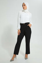 Load image into Gallery viewer, Redtag-Black-Buckle-Detail-Trouser-Trousers-Women&#39;s-
