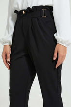 Load image into Gallery viewer, Redtag-Black-Buckle-Detail-Trouser-Trousers-Women&#39;s-
