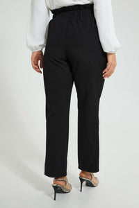 Redtag-Black-Buckle-Detail-Trouser-Trousers-Women's-