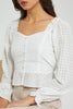 Redtag-White-Check-Peplum-Blouse-Blouses-Women's-