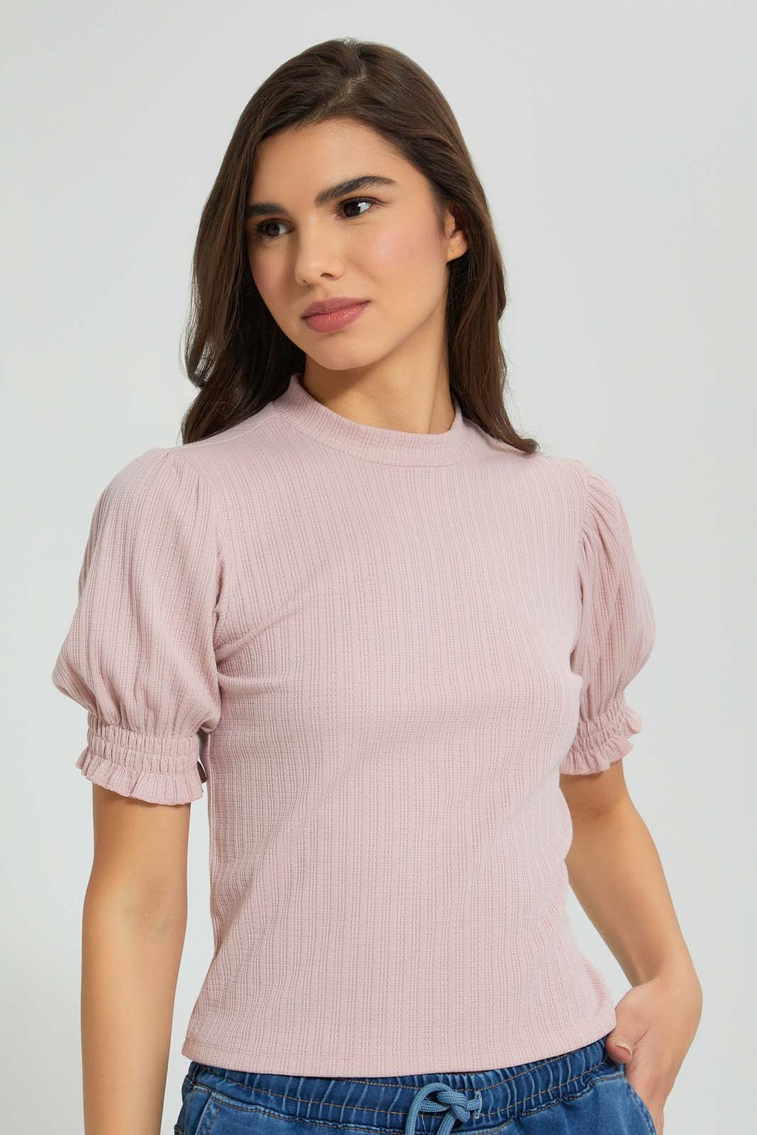 Redtag-Pink-Sleeve-Detail-Top-Tops-Women's-