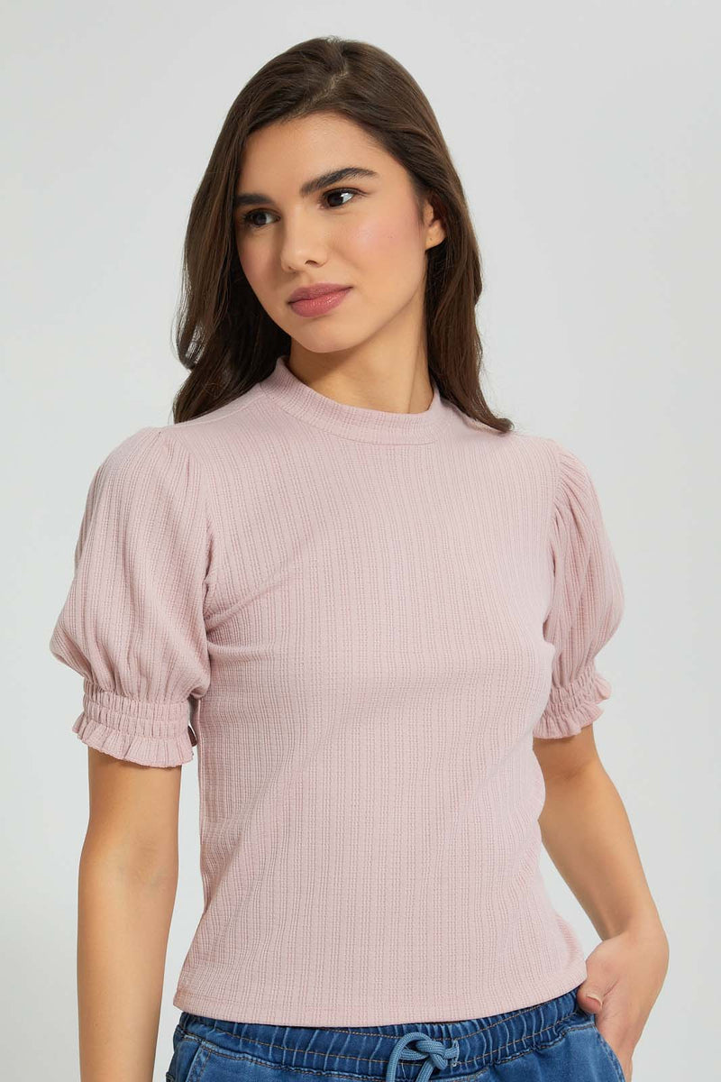 Redtag-Pink-Sleeve-Detail-Top-Tops-Women's-