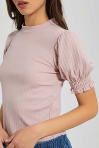 Redtag-Pink-Sleeve-Detail-Top-Tops-Women's-