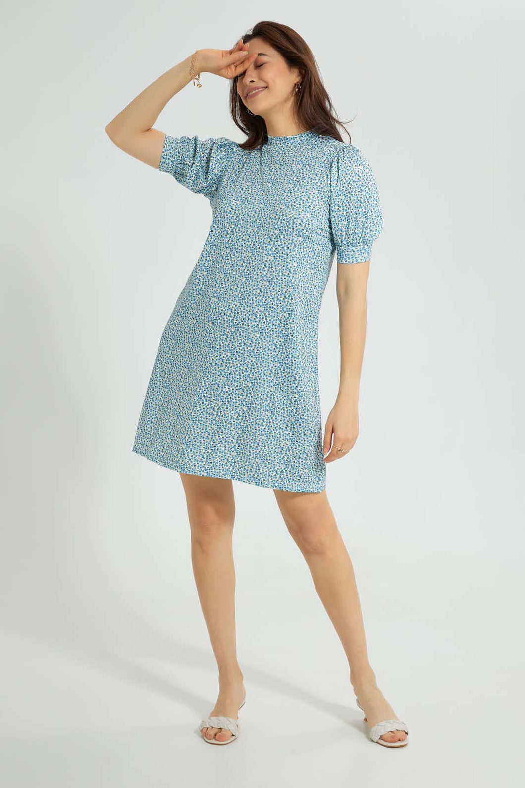 Redtag-Printed-Shift-Dress-Dresses-Women's-