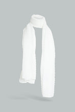 Load image into Gallery viewer, Redtag-White-Crinkled-Solid-Scarf-Scarves-Women-
