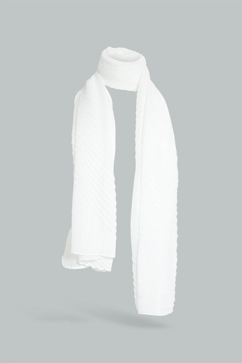 Redtag-White-Crinkled-Solid-Scarf-Scarves-Women-