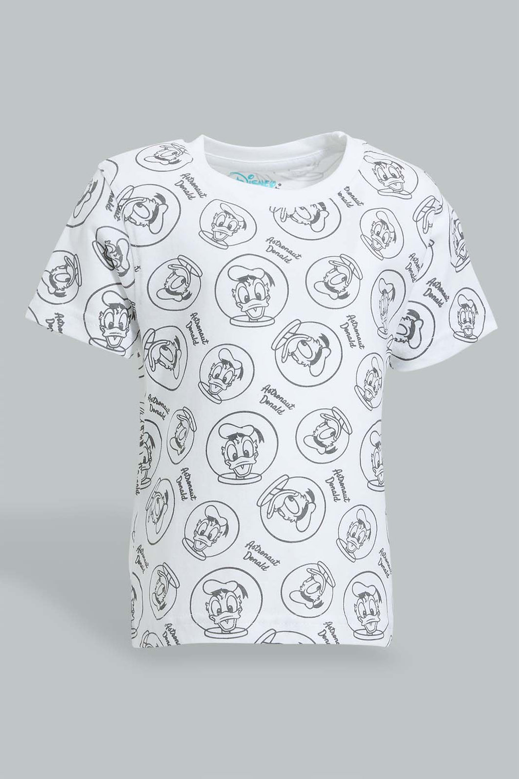 Redtag-White-Donald-Duck-Ss-T-Shirt-Character,-Colour:White,-Filter:Infant-Boys-(3-to-24-Mths),-Infant-Boys-T-Shirts,-New-In,-New-In-INB,-Non-Sale,-S22B,-Section:Kidswear,-TBL-Infant-Boys-3 to 24 Months