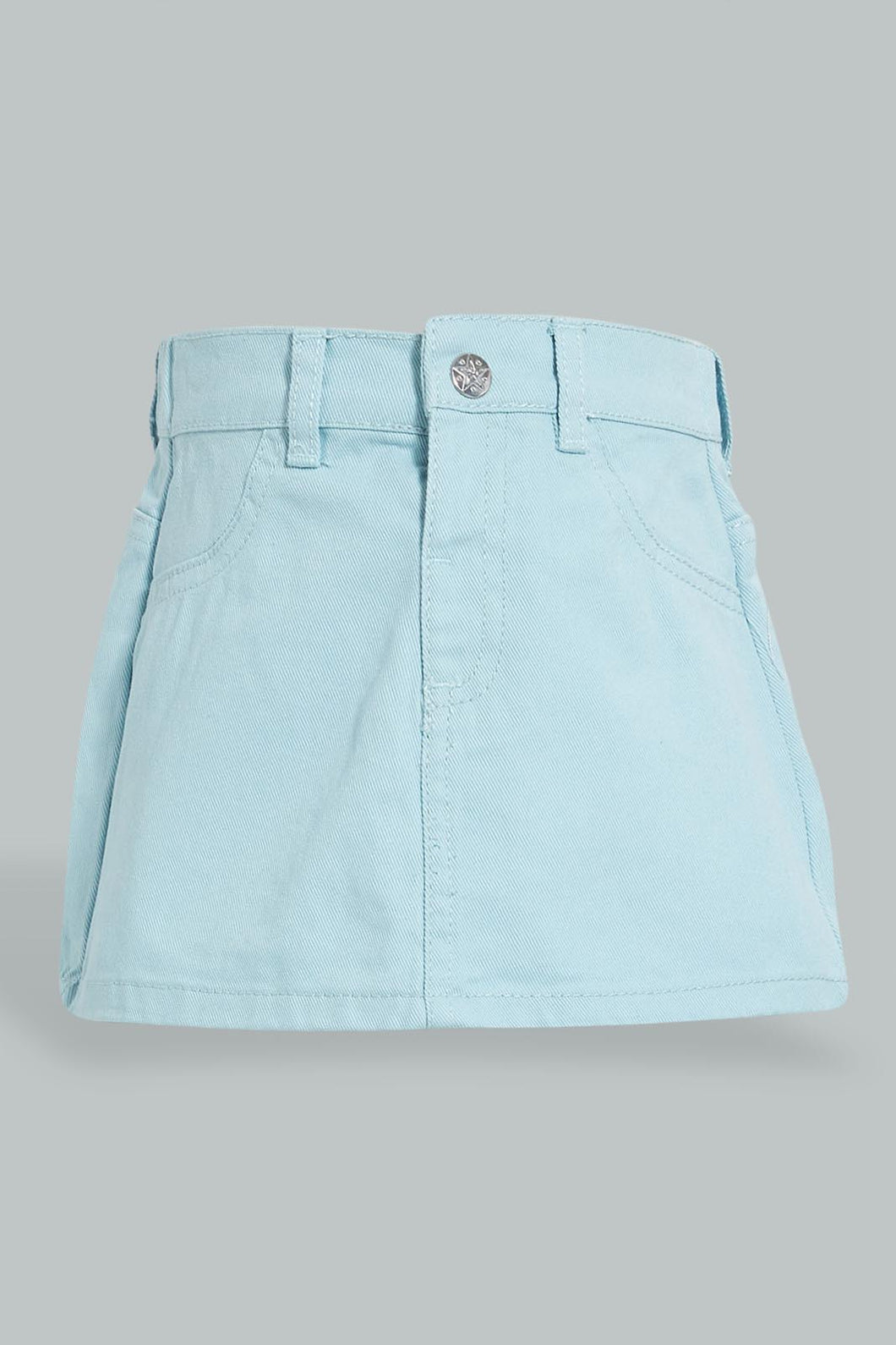 Redtag-Sky-Blue-Mock-Pocket-Plain-Skirt-Colour:Sky-Blue,-Filter:Infant-Girls-(3-to-24-Mths),-Infant-Girls-Skirts,-New-In,-New-In-ING,-Non-Sale,-S22B,-Section:Kidswear,-TBL-Infant-Girls-3 to 24 Months